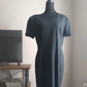 Vintage Black Midi Dress | Size L